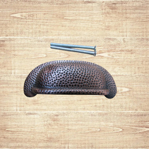 Beaten Effect Rear Fix Cabinet Pull Handle Antique Copper
