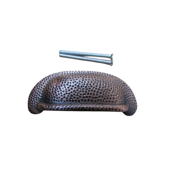 Beaten Effect Rear Fix Cabinet Pull Handle Black Antique
