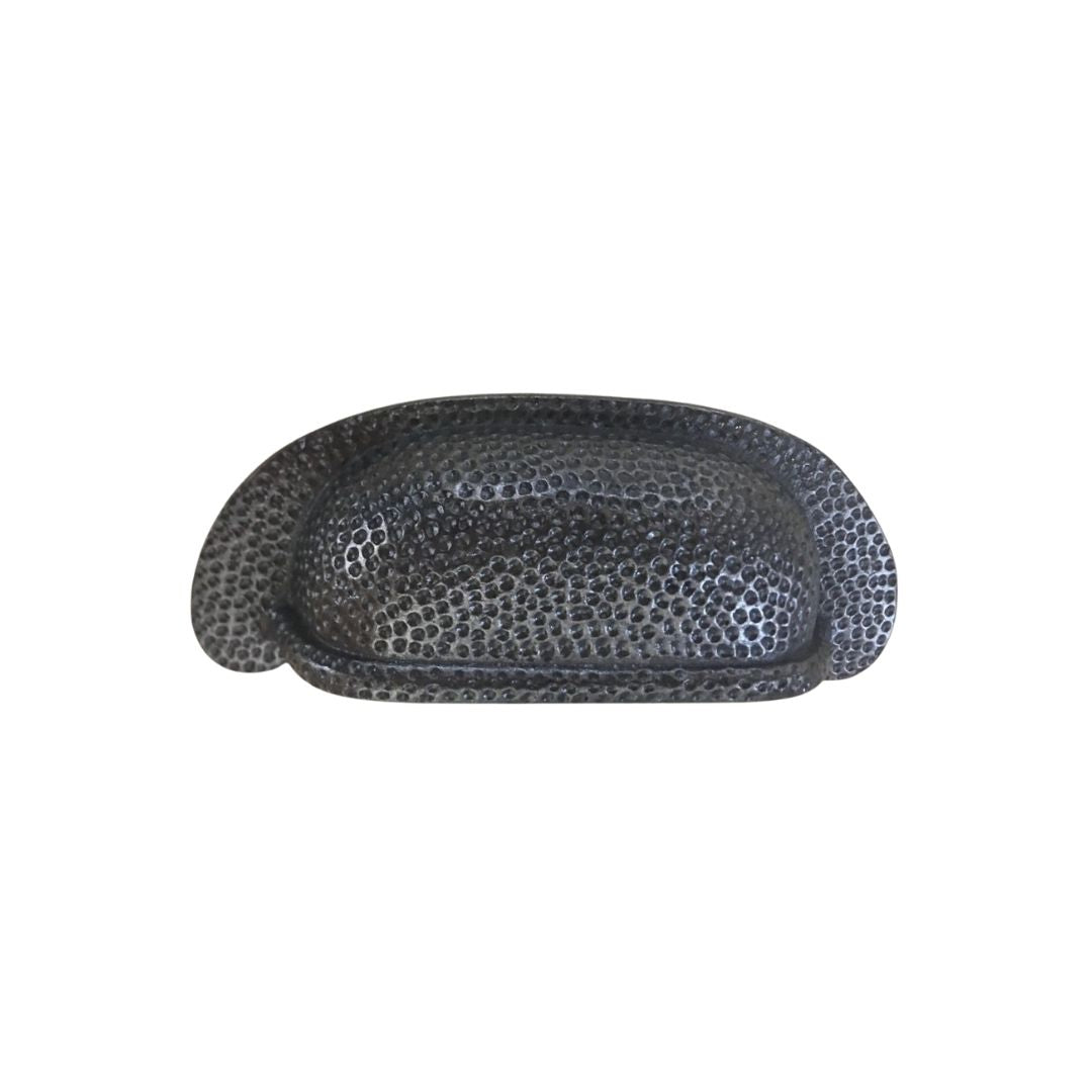 Beaten Effect Rear Fix Cabinet Pull Handle Antique Iron
