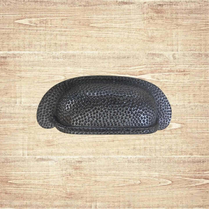 Beaten Effect Rear Fix Cabinet Pull Handle Antique Iron
