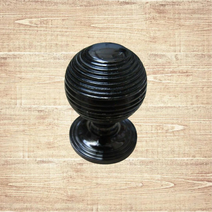 Beehive Reeded Cupboard Knob Black Nickel 32mm