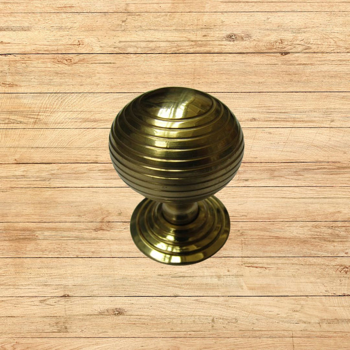 Beehive Reeded Cupboard Knob Polished Brass
