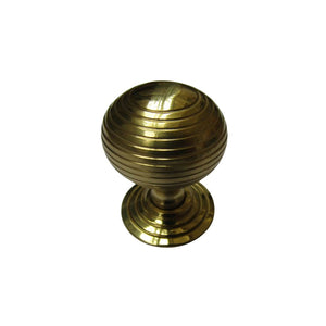 Beehive Reeded Cupboard Knob Polished Brass
