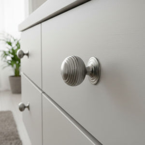 Beehive Reeded Cupboard Knob Satin Chrome
