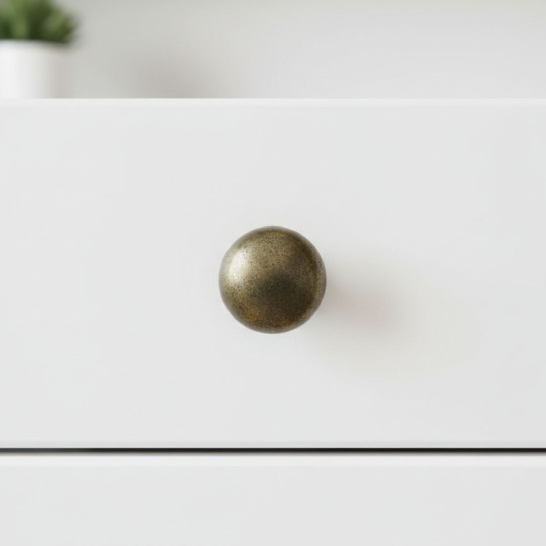Burlington Mushroom Cabinet Knob Antique Brass 40mm
