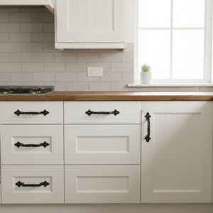 190mm Twisted Cabinet Pull Handle Black Antique