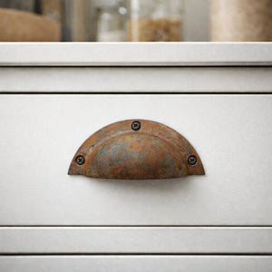 Cast Iron Small Victorian Cup Pull Handle Rust
