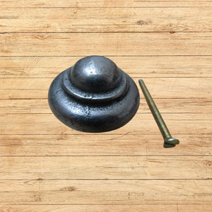 40mm Cast Iron Stepped Cabinet Knob Antique Iron