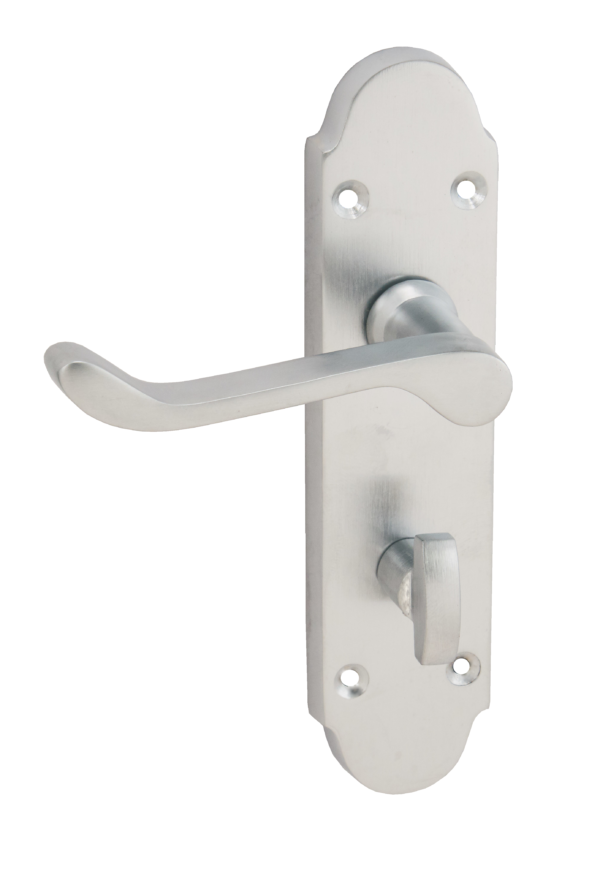 Chromaxe Lever on Backplate Door Handle Satin Chrome 170x42mm
