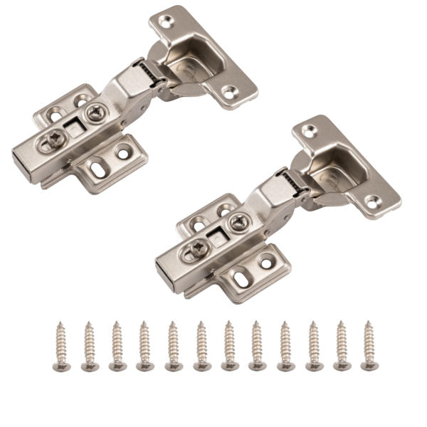 Clip-On Cabinet Hinge 105° Soft Close Half Overlay – Concealed Door Hinge (Pack of 2)
