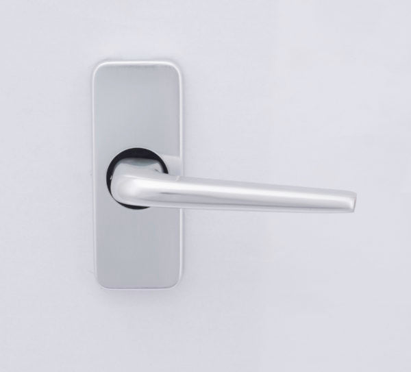 Concealed Latch Lever on Backplate Handle 1000 Series Satin Aluminium 104x40mm