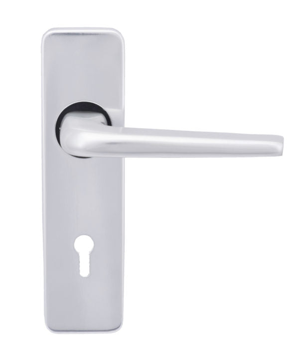 Concealed Bathroom Lever on Backplate Handle 1000 Series Satin Aluminium 154x40mm