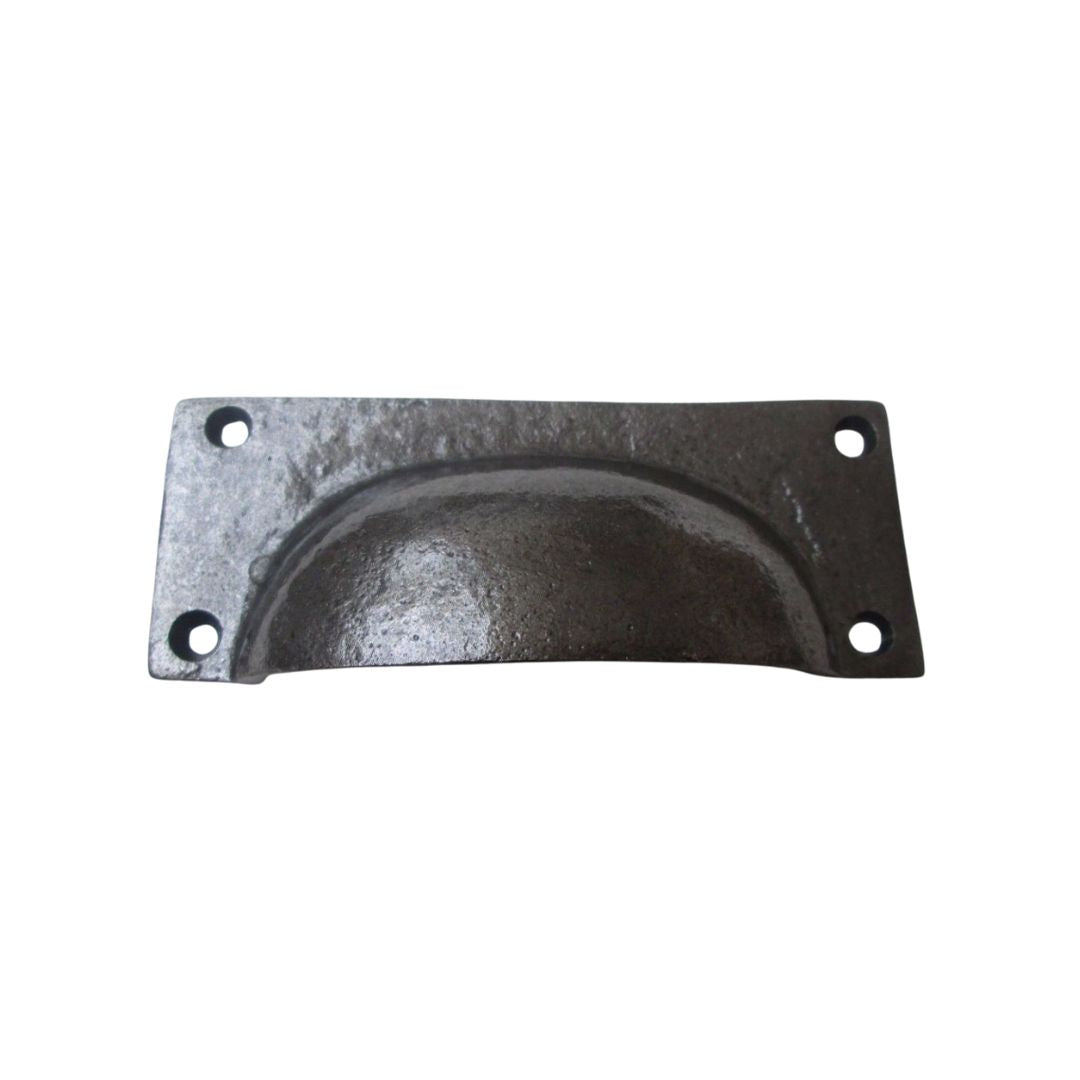 Small Plain Rectangular Cup Handle Antique Iron
