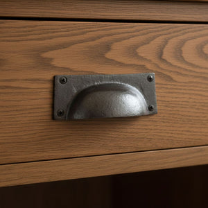 Small Plain Rectangular Cup Handle Antique Iron
