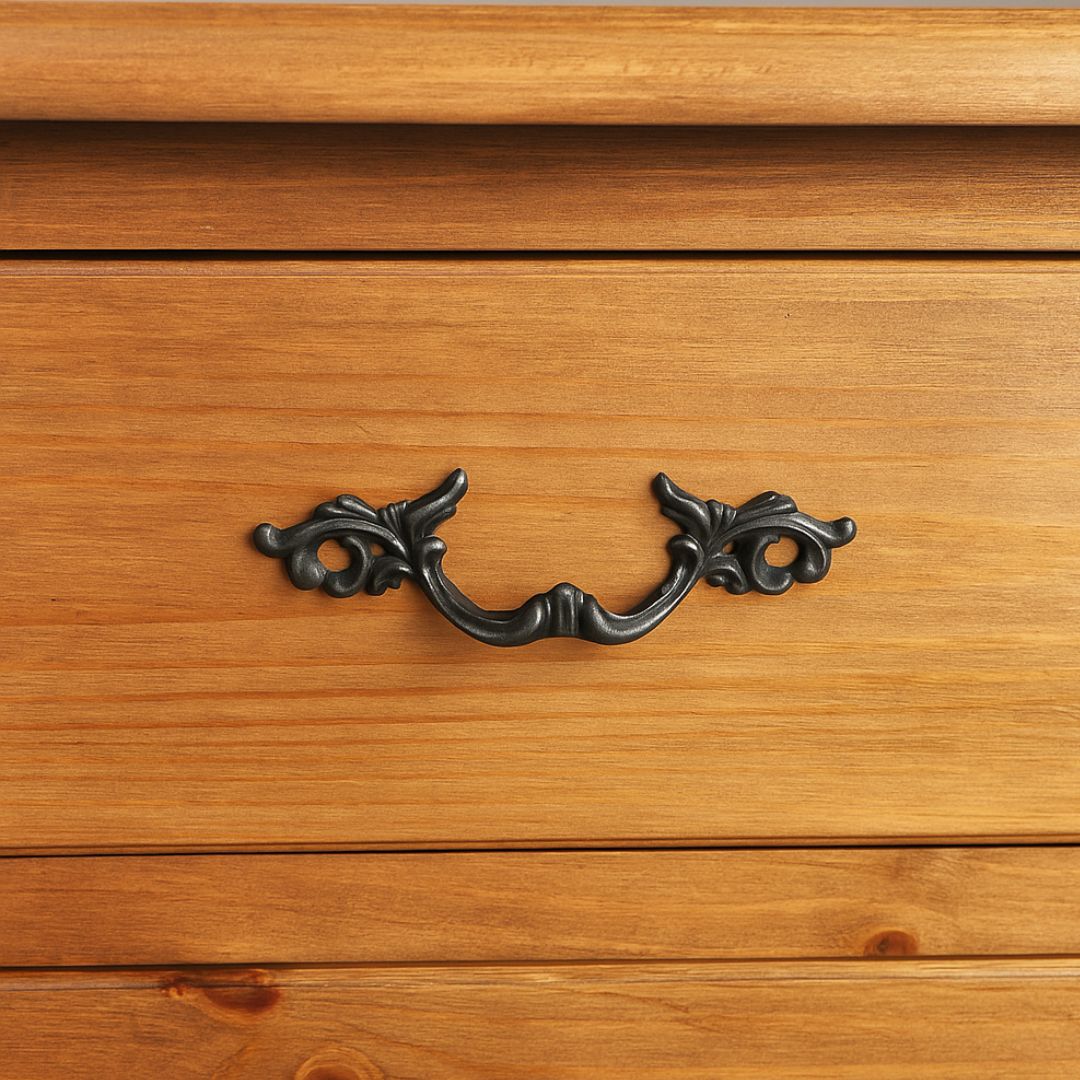 Poignée de meuble décorative à motif de feuille française