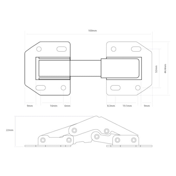 Easy On Surface Mounted Cabinet Hinge 90° – Pack of 2