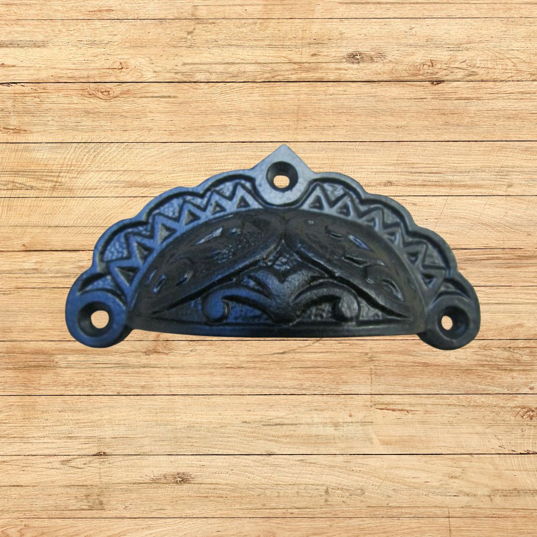 Edwardian Cup Pull Handle Black Antique Finish
