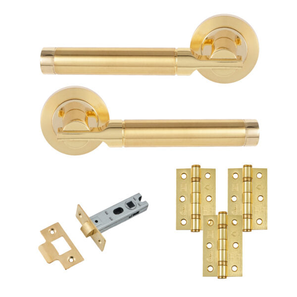 Elettra Door Lever Latch Pack with Hinges