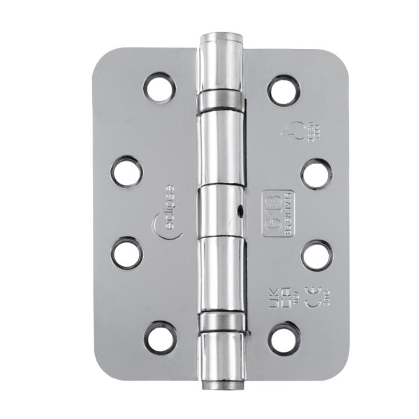 Fire Rated Ball Bearing Door Hinge 102x76mm Polished Chrome Grade 13 Mild Steel