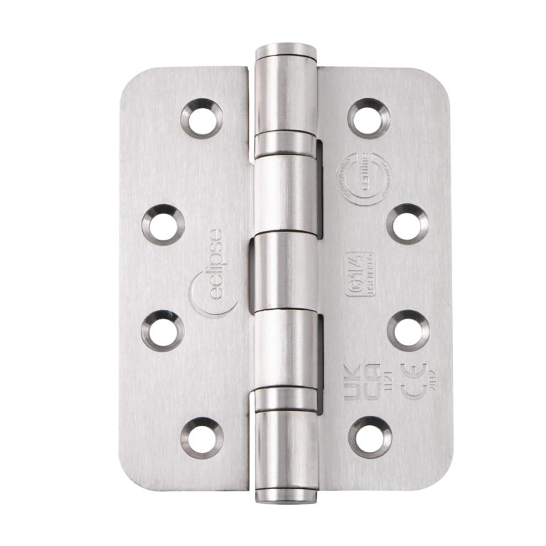 Fire Rated Ball Bearing Door Hinge Grade 14 Radius Heavy Duty Satin Stainless Steel