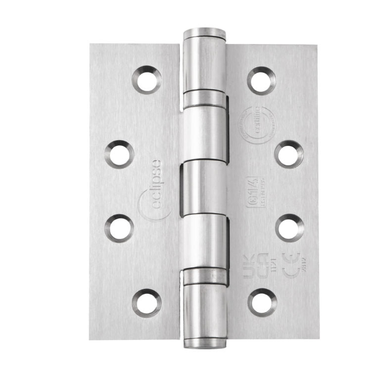 Fire Rated Ball Bearing Door Hinge Grade 14 Square Heavy Duty Satin Stainless Steel