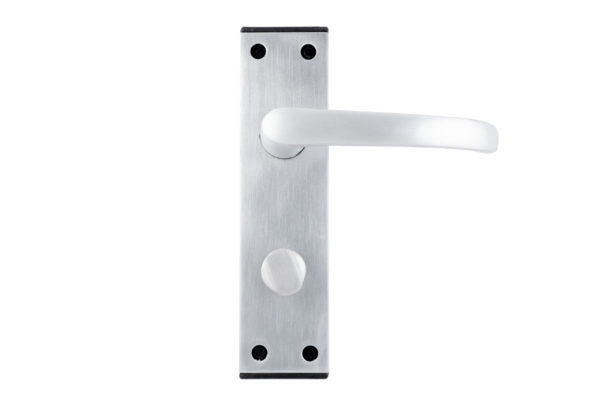 Fire Rated Black End Cap Lever on Backplate Door Handle Aluminium