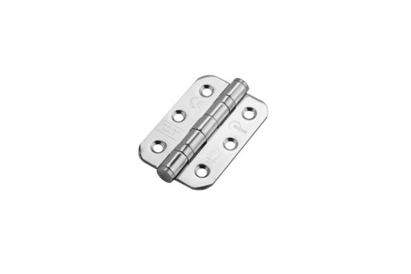 Fire Rated Radius Ball Bearing Door Hinge 76x51mm Grade 7 Satin Stainless Steel Pack of 2