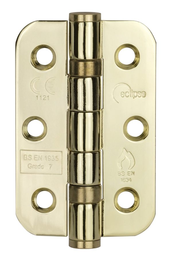 Fire Rated Radius Ball Bearing Door Hinge 76x51mm Grade 7 Satin Stainless Steel Pack of 2