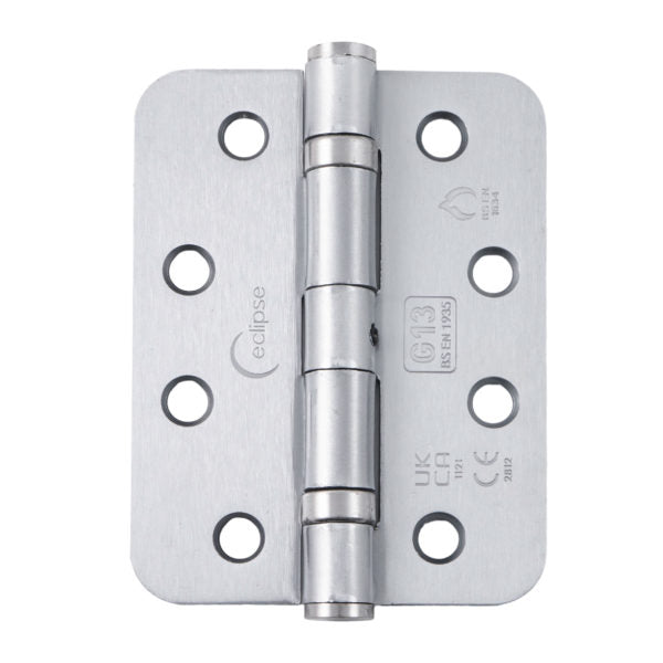 Fire Rated Ball Bearing Door Hinge 102x76mm Polished Chrome Grade 13 Mild Steel