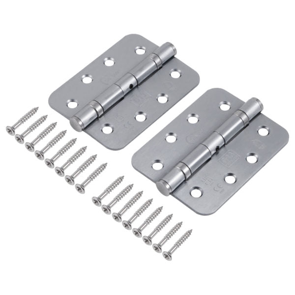 Fire Rated Ball Bearing Door Hinge 102x76mm Polished Chrome Grade 13 Mild Steel