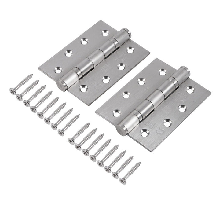 Fire Rated Ball Bearing Door Hinge Grade 14 Square Heavy Duty Satin Stainless Steel