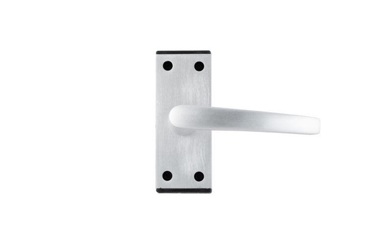 Fire Rated Black End Cap Lever on Backplate Door Handle Aluminium