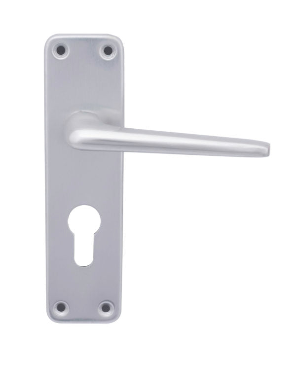 Fire Rated Lever on Backplate Bathroom/Privacy Door Handle 2000 Series Satin Aluminium