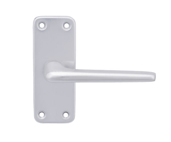 Fire Rated Lever on Backplate Bathroom/Privacy Door Handle 2000 Series Satin Aluminium