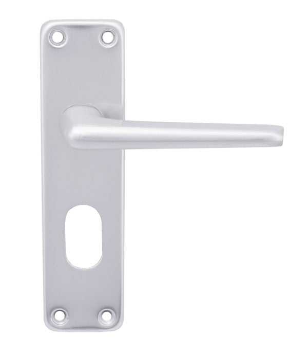 Fire Rated Lever on Backplate Bathroom/Privacy Door Handle 2000 Series Satin Aluminium