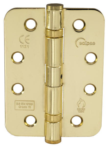 Fire Rated Radius Ball Bearing Door Hinge 102x76x2.7mm Polished Chrome Grade 11 Mild Steel