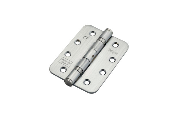Fire Rated Radius Ball Bearing Door Hinge 102x76x2.7mm Polished Chrome Grade 11 Mild Steel
