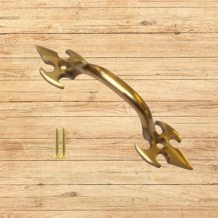 Fleur De Lys Cabinet Pull Handle Polished Brass 5"