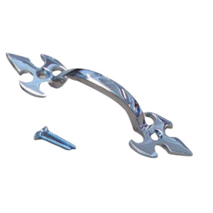 Fleur De Lys Cabinet Pull Handle Polished Chrome 4''