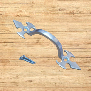 Fleur De Lys Cabinet Pull Handle Satin Chrome 4"