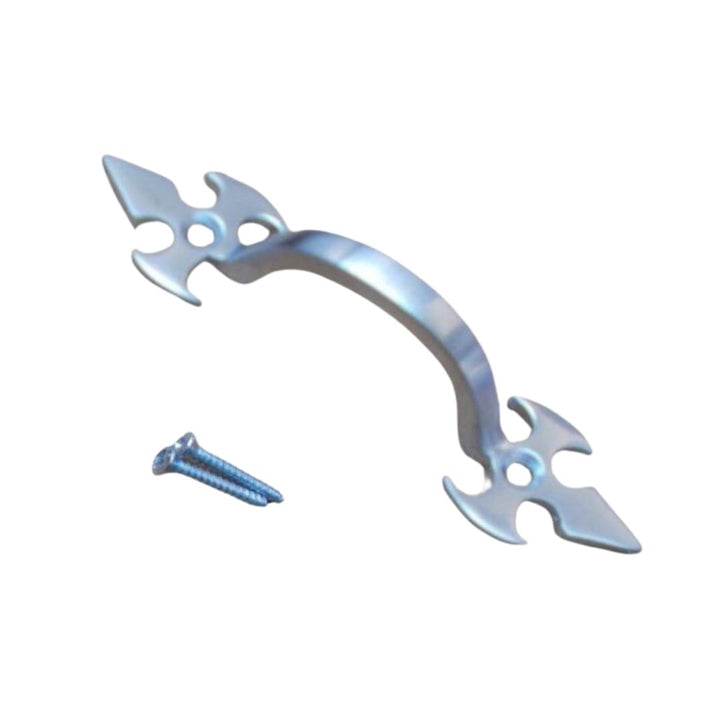 Fleur De Lys Cabinet Pull Handle Satin Chrome 4"