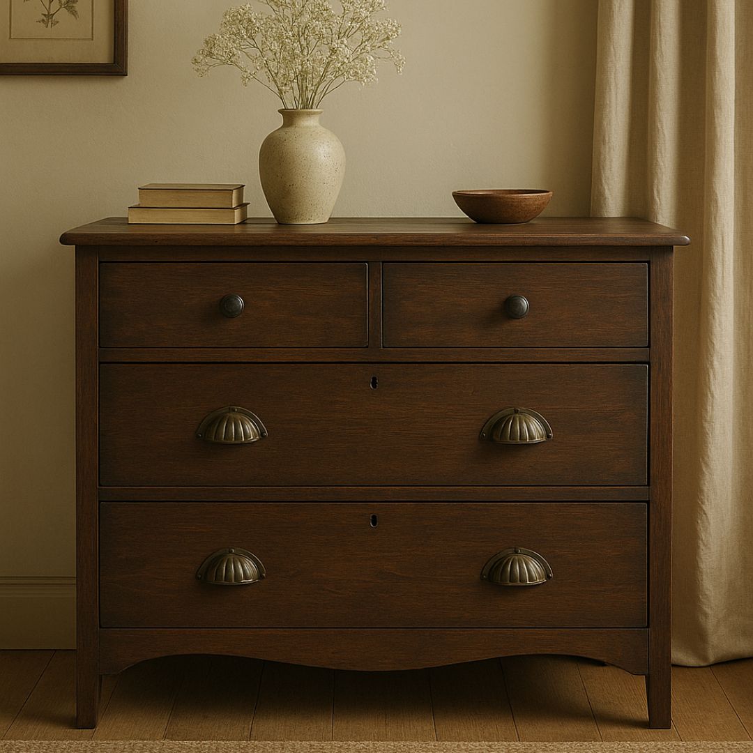 Fluted Cup Pull Handle Antique Brass on Iron