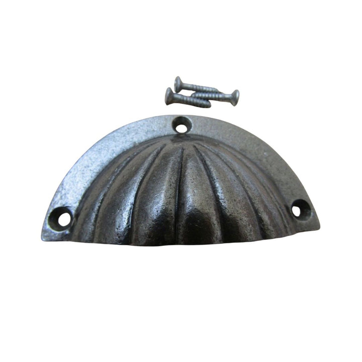 Fluted Cup Pull Handle Antique on Iron
