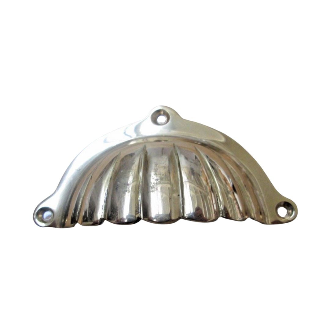 Fluted With Lugs Cup Pull Handle Polished Brass
