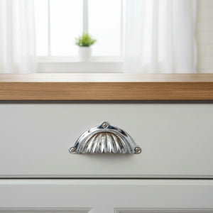 Fluted With Lugs Cup Pull Handle Polished Chrome
