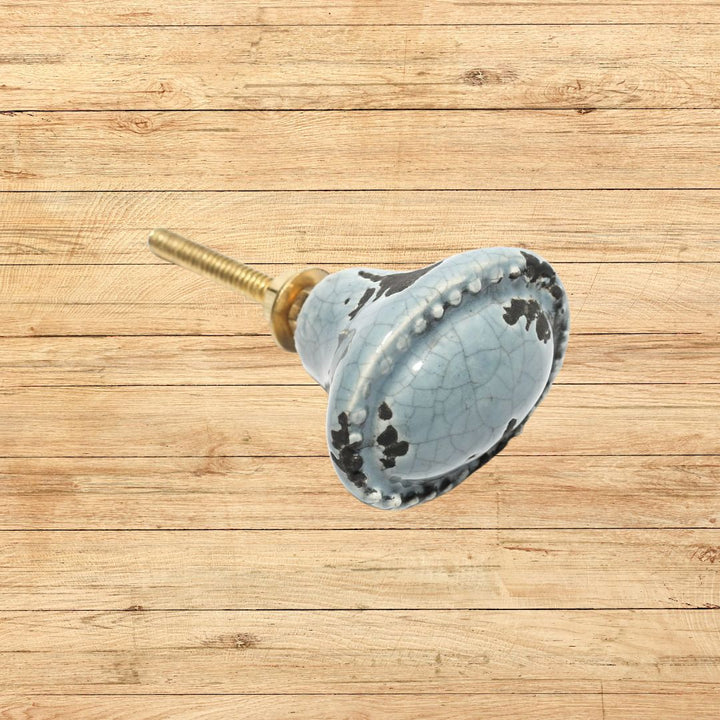 French Grey Glazed Cabinet Knob 40mm