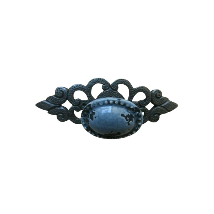French Grey Glazed Cabinet Knob with back plate
