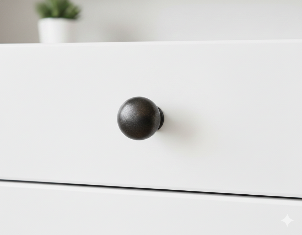 Burlington Mushroom Cupboard Knob Black Antique 40mm
