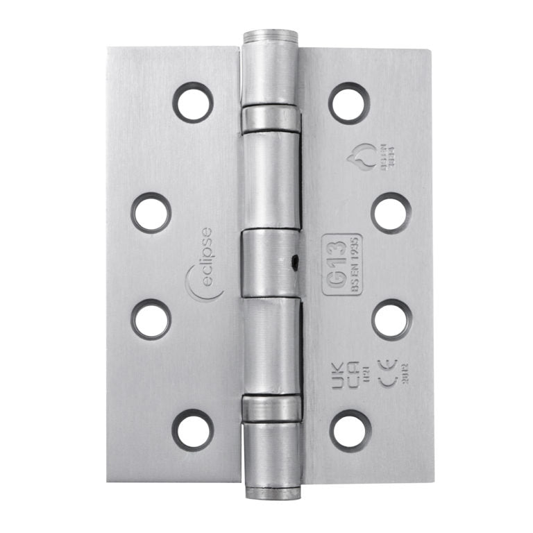 Fire Rated Ball Bearing Door Hinge 102x76x2.7mm Polished Chrome Grade 13 Mild Steel Pack of 2