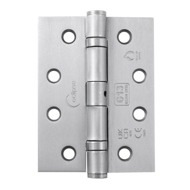 Fire Rated Ball Bearing Door Hinge 102x76x2.7mm Polished Chrome Grade 13 Mild Steel Pack of 2